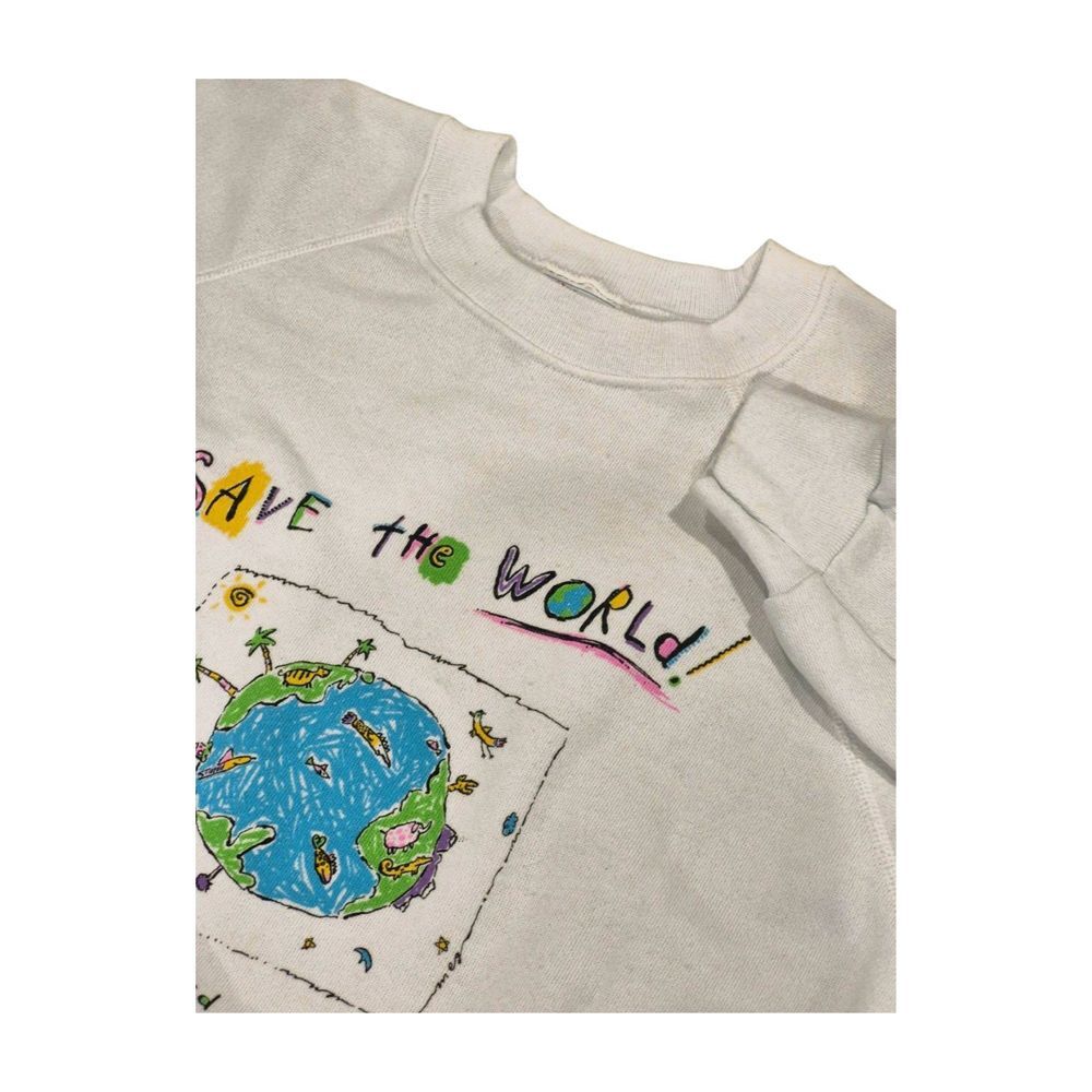 VTG Shoebox Greetings Hallmark SAVE THE WORLD Sweatshirt Made‎ In USA Women's XL